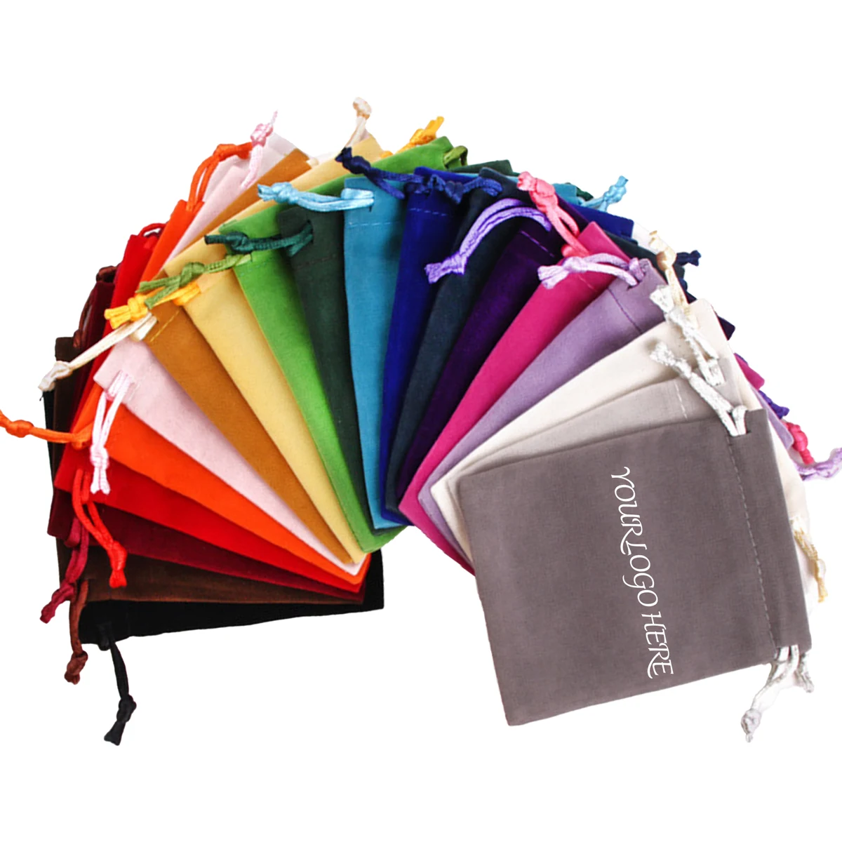 Colorful Velvet Gift Bags with Drawstring 1