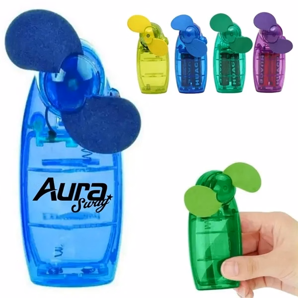Custom Portable Battery Operated Mini Handheld Fan — Summer Event Giveaway Item