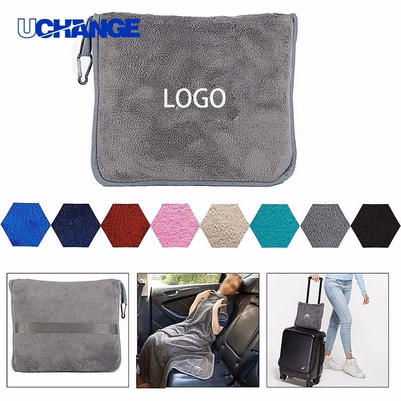 Travel Blanket and Pillow Set Comfort Kit for Flights & Road Trips