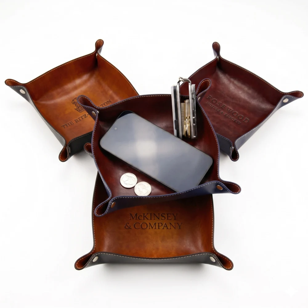 New Age Italian PU Leather Travel Valet Tray 1