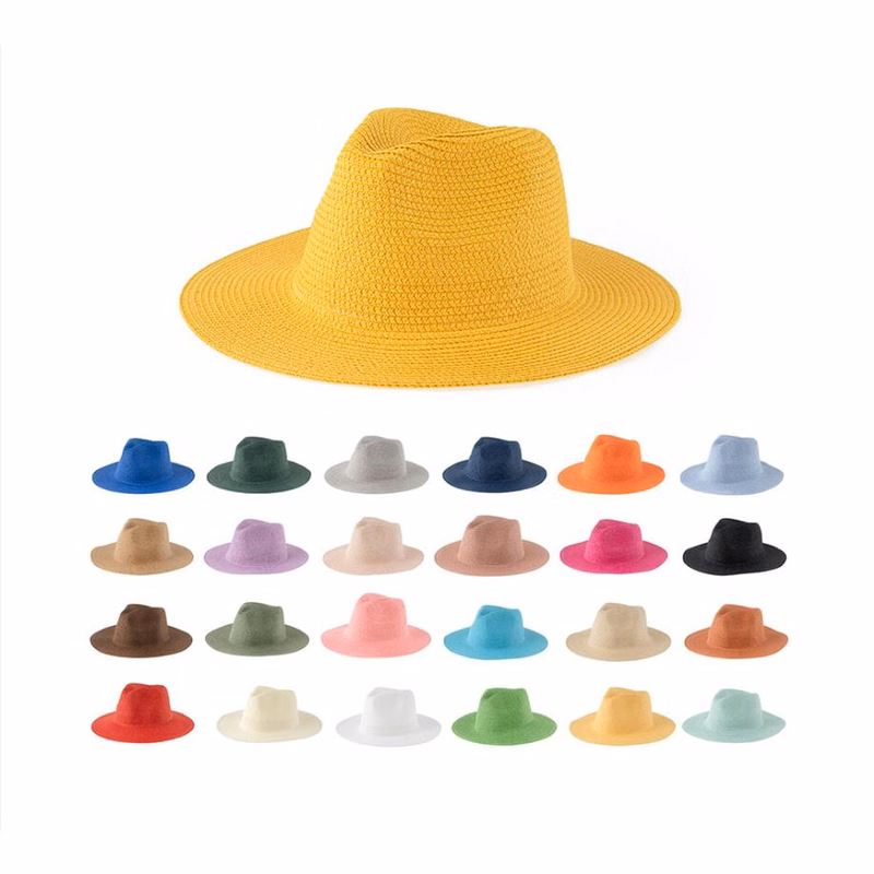 Wide Brim Straw Panama Fedora Beach Sun Hat