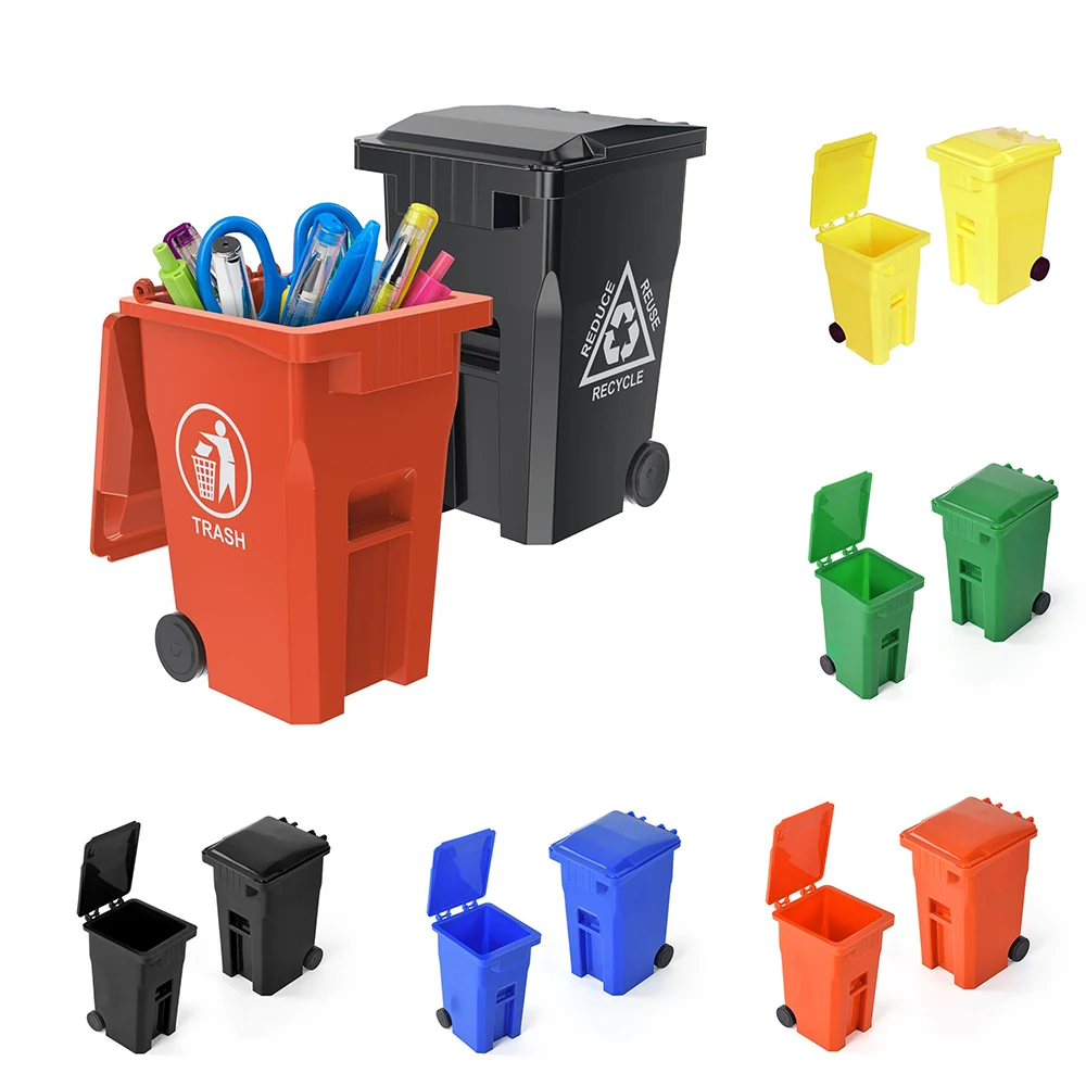 Mini Garbage Can Pen Holder, custom desk accessory with logo imprint 1