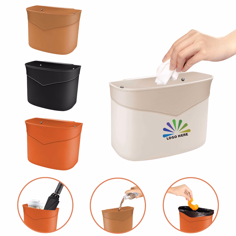 Mini Automobile Leather Trash Can