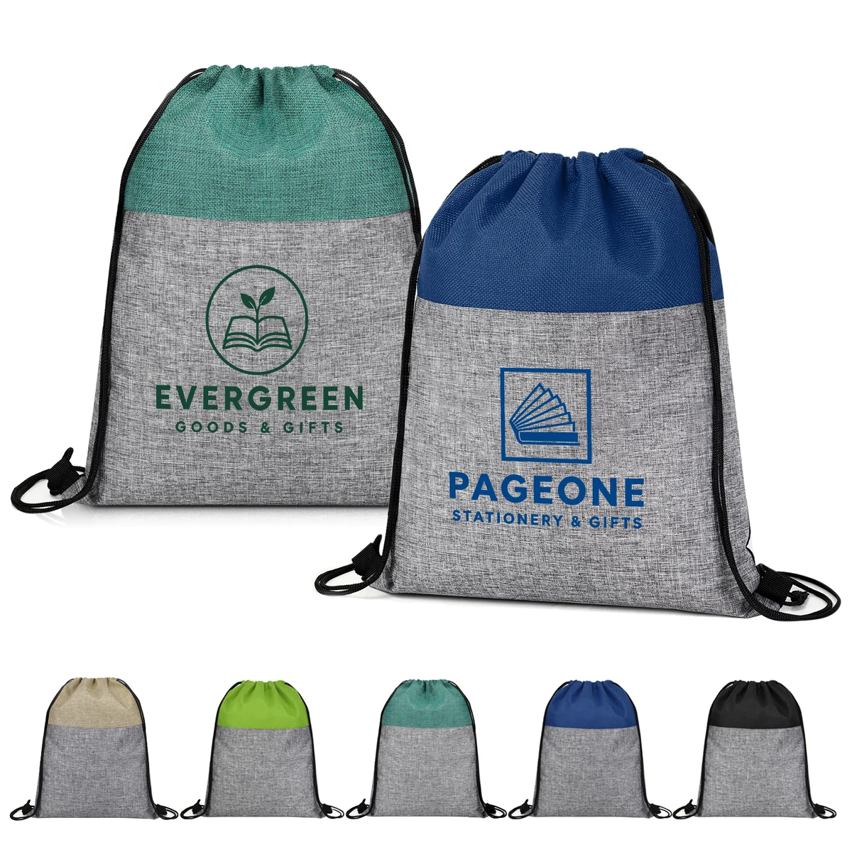 Heathered Jute Drawstring Backpack 1