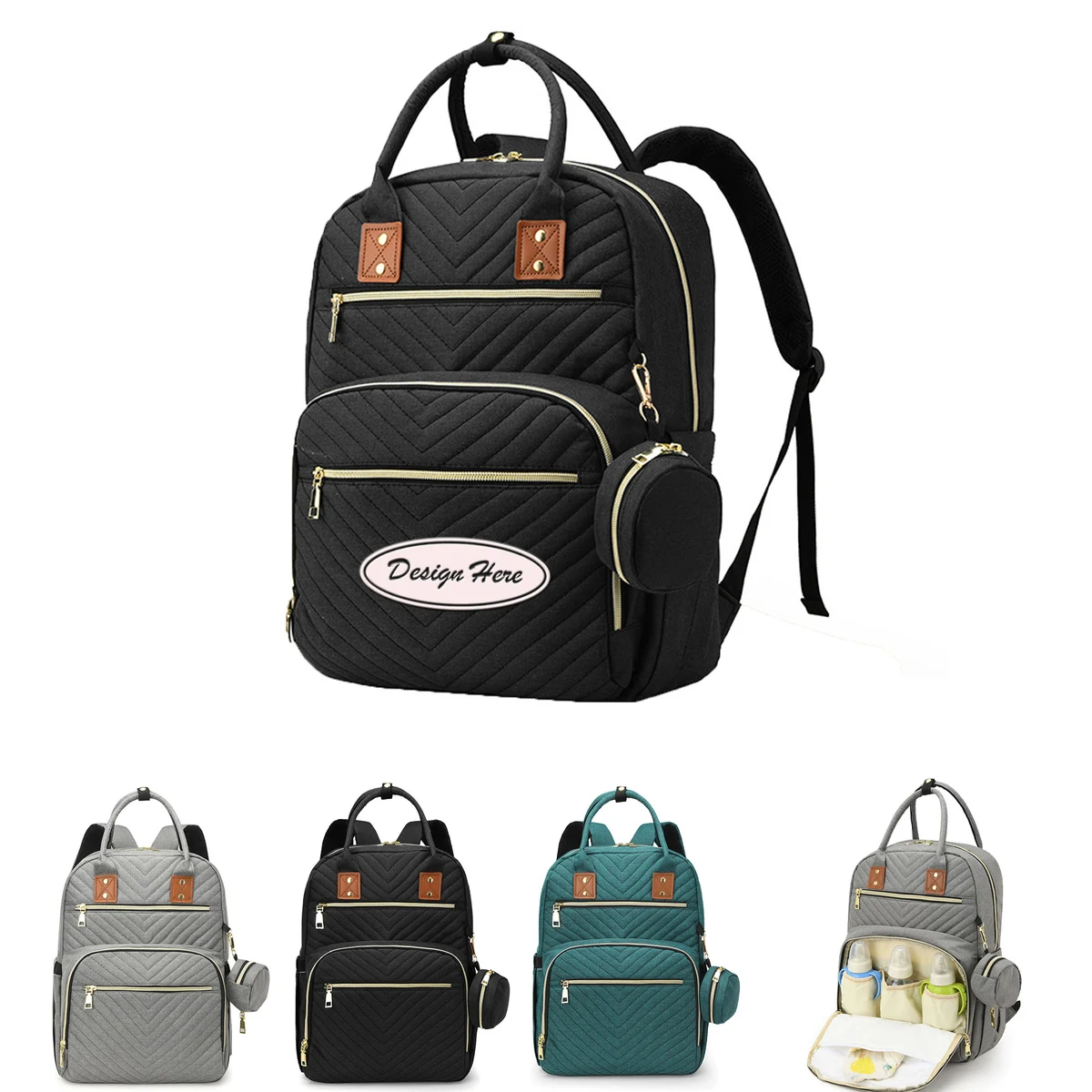 Chic Diaper Bag Backpack for Convenient Parenting 1