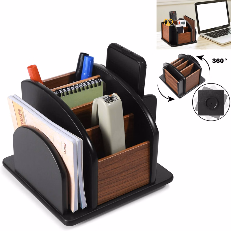 Wooden Desktop Office Supplies Storage Holder