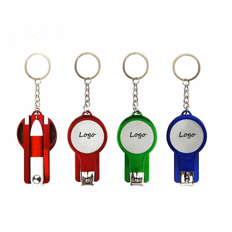 Multi-functional Nail Clippers with Folding Ballpoint Pen and Mirror