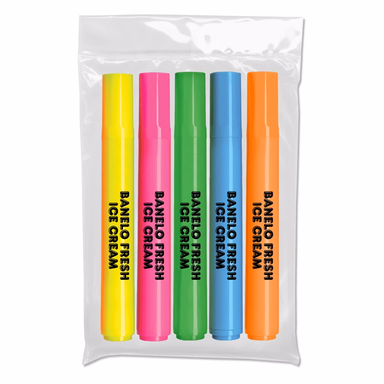 Broadline Chisel Tip Highlighter Five Pack - USA Union Made