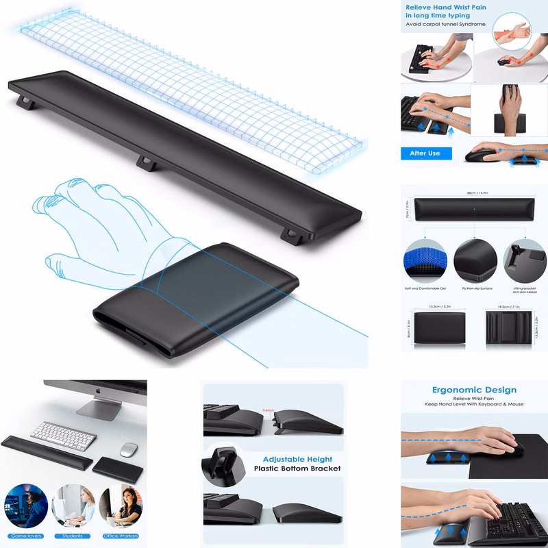 Keyboard Wrist Rest with Adjustable Bracket