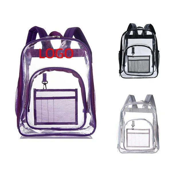Clear PVC Backpack W/ Front Pocket 1