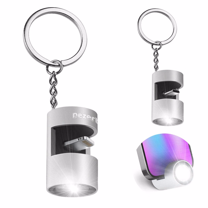 USB Rechargeable LED Flashlight Keychain for Phones