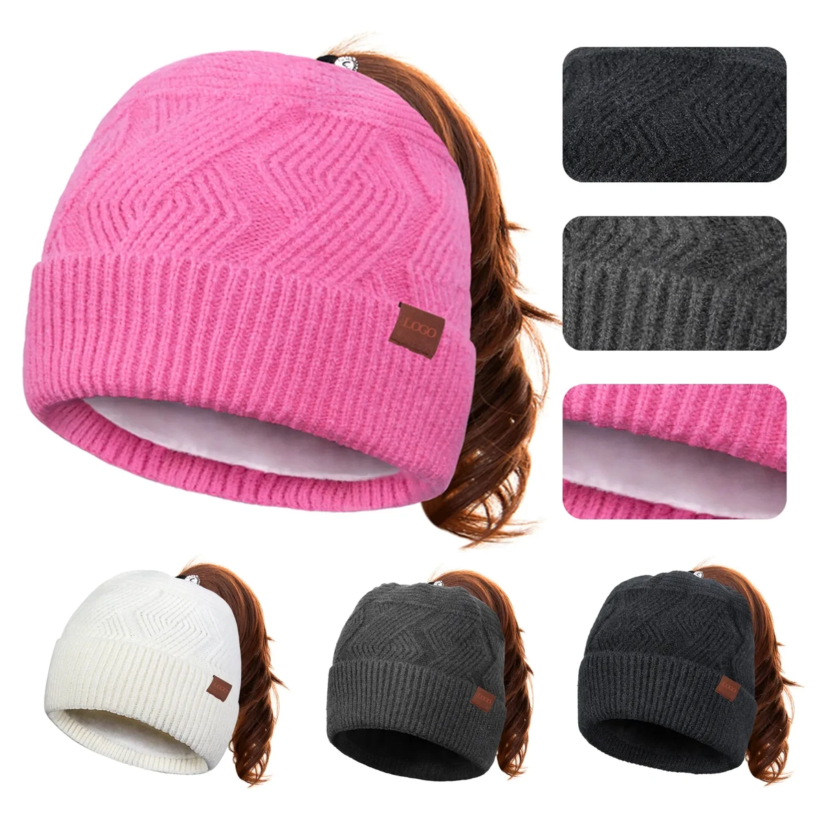 Women's Knitted Empty Top hat In Winter 1