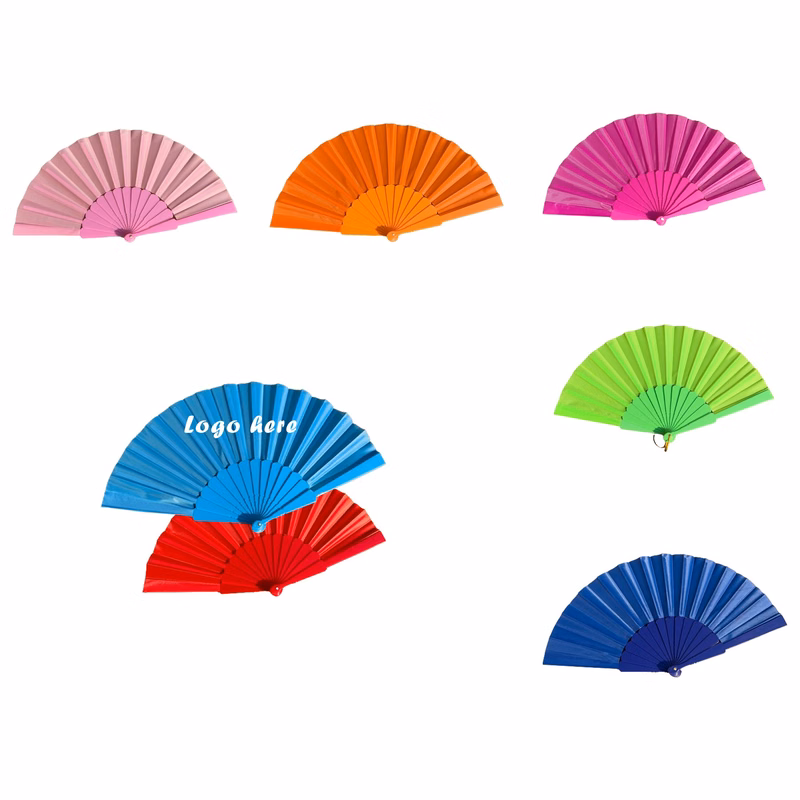 Plastic Handle Folding Fabric Hand Fans