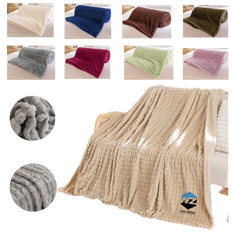 Super Soft and Warm 3D Checkered Fluffy Fuzzy Fleece Blanket 1