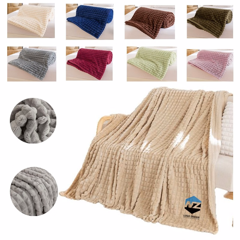 Super Soft and Warm 3D Checkered Fluffy Fuzzy Fleece Blanket