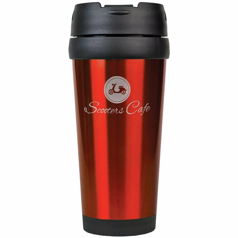 16 oz. Red Stainless Steel Travel Mug without Handle