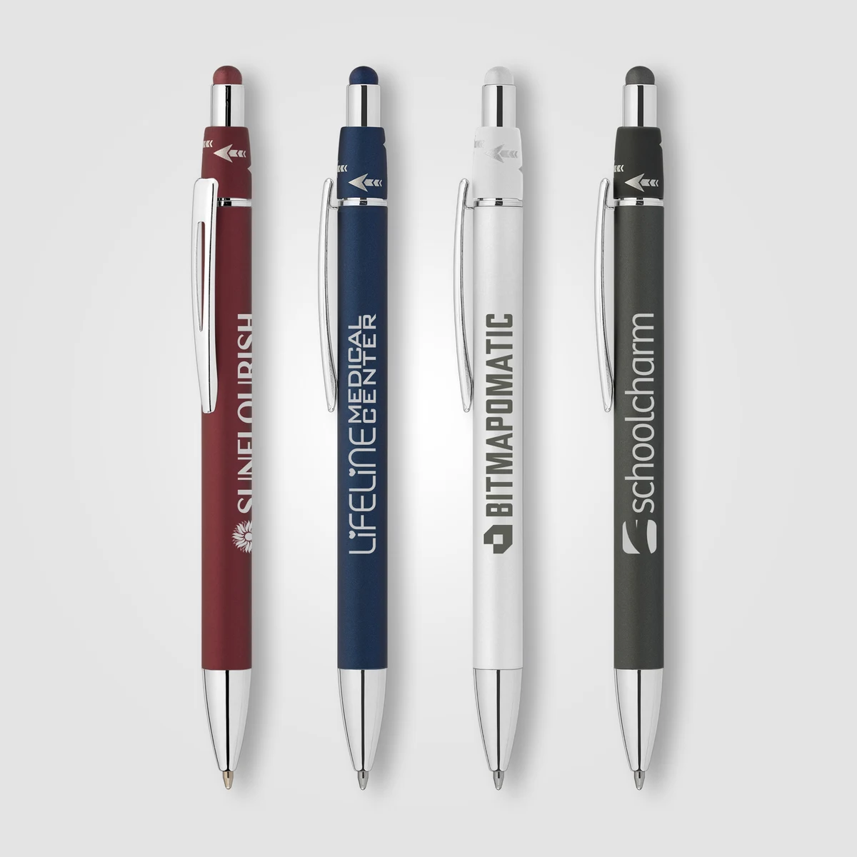 Orbit Spinner Chrome Metal Pen w/ Stylus 1