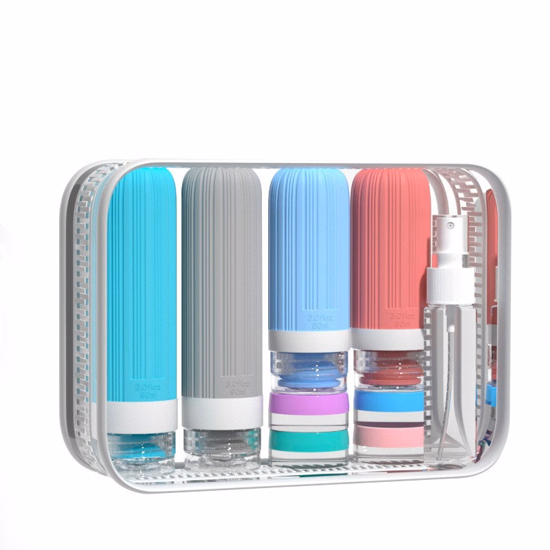 Travel Size Silicone Refillable Bottle Set, Portable Shampoo Lotion Containers