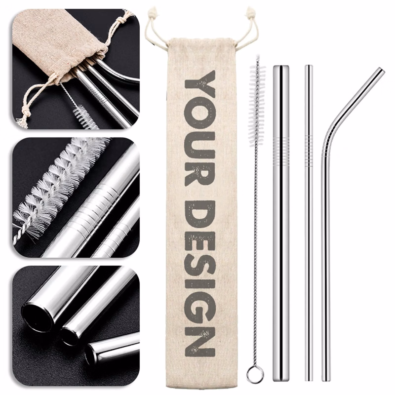 Reusable Stainless Steel Straws Set