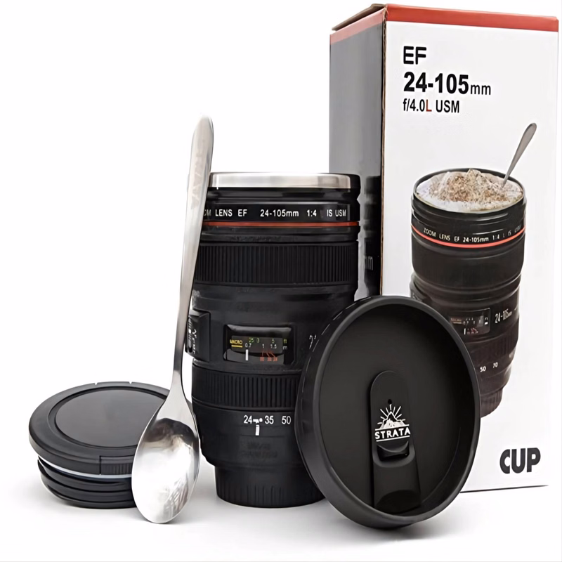 Camera Lens Coffee Mug With Lid