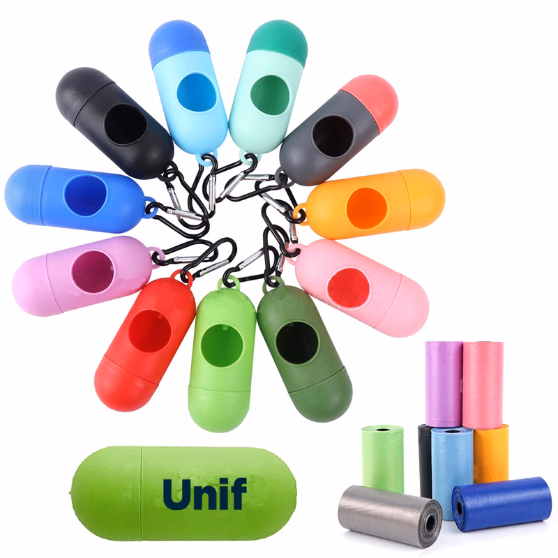 Portable Bullet Shaped Pet Waste Bag Dispenser With Metal Carabiner