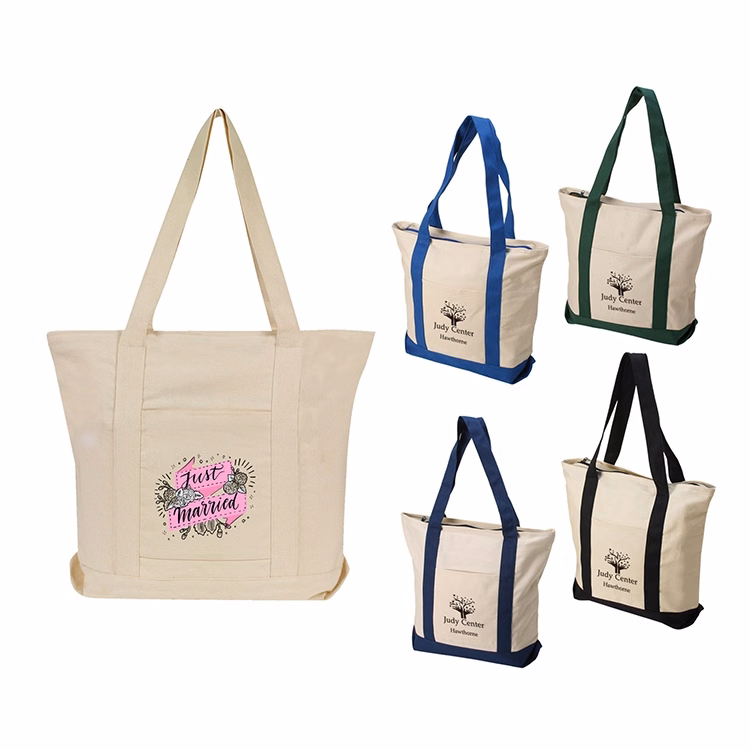 12 oz. Heavy Duty Cotton Canvas Boat Tote Bag