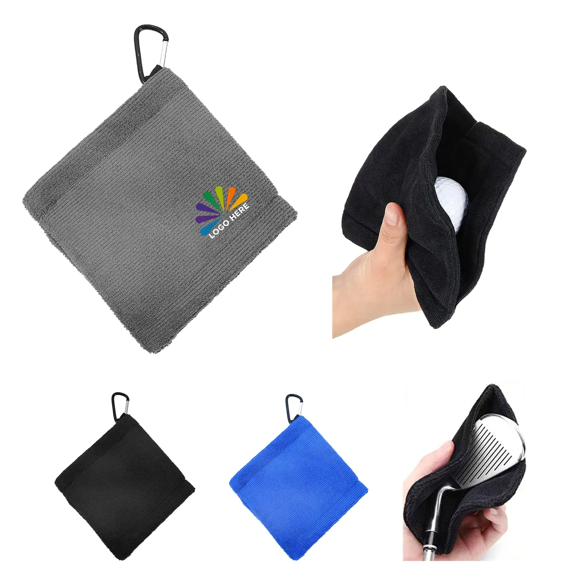 Microfiber Golf Cleaning Towel with Hook 1