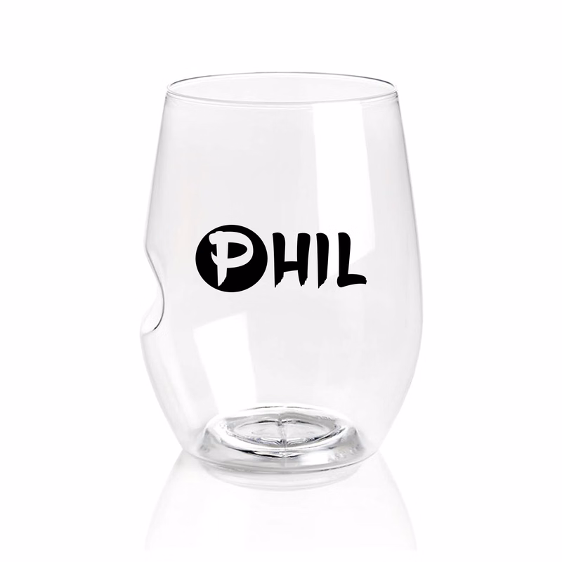 16oz Transparent Plastic Wine Glass