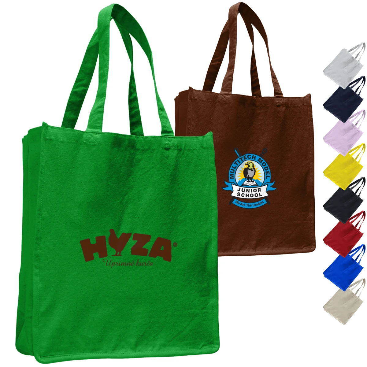 LARGE BOOK COTTON CANVAS TOTE BAG W/ REINFORCED SIDES 14"W X 17"H X 7"G 1