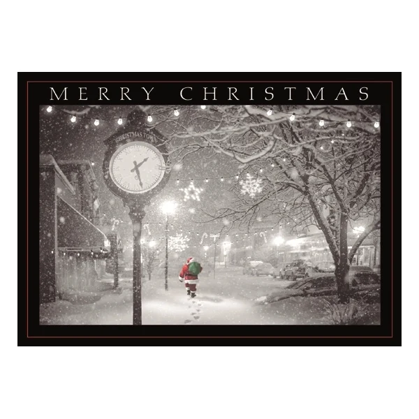 Midnight Walk Christmas Greeting Card 1