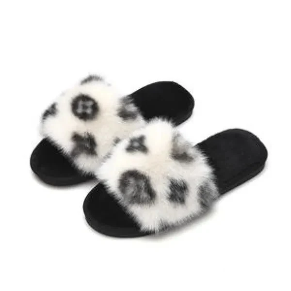 Flower Plush Cotton Slippers for Women 1