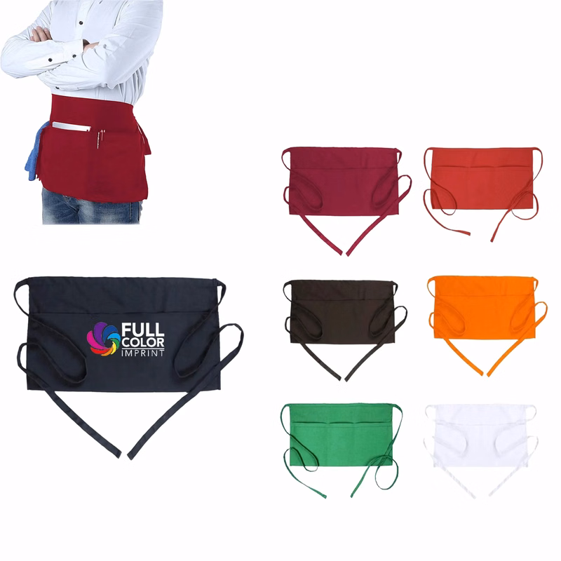3 Pockets Waterdrop Server Half Aprons