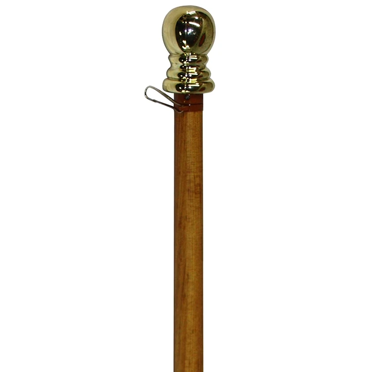 5' Wood Finish Aluminum Spinner Pole - Ball Top 1