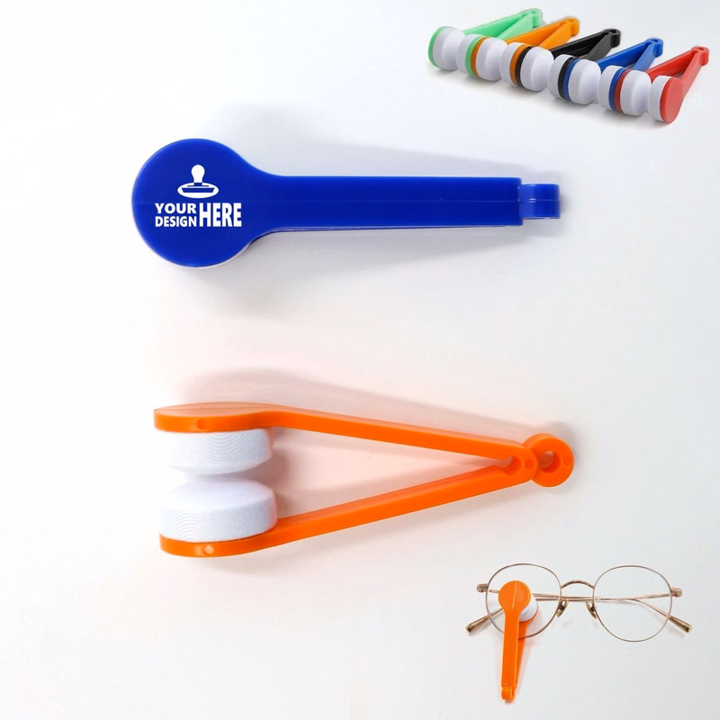 Mini Eyeglass Lens Microfiber Brush Cleaning Clip