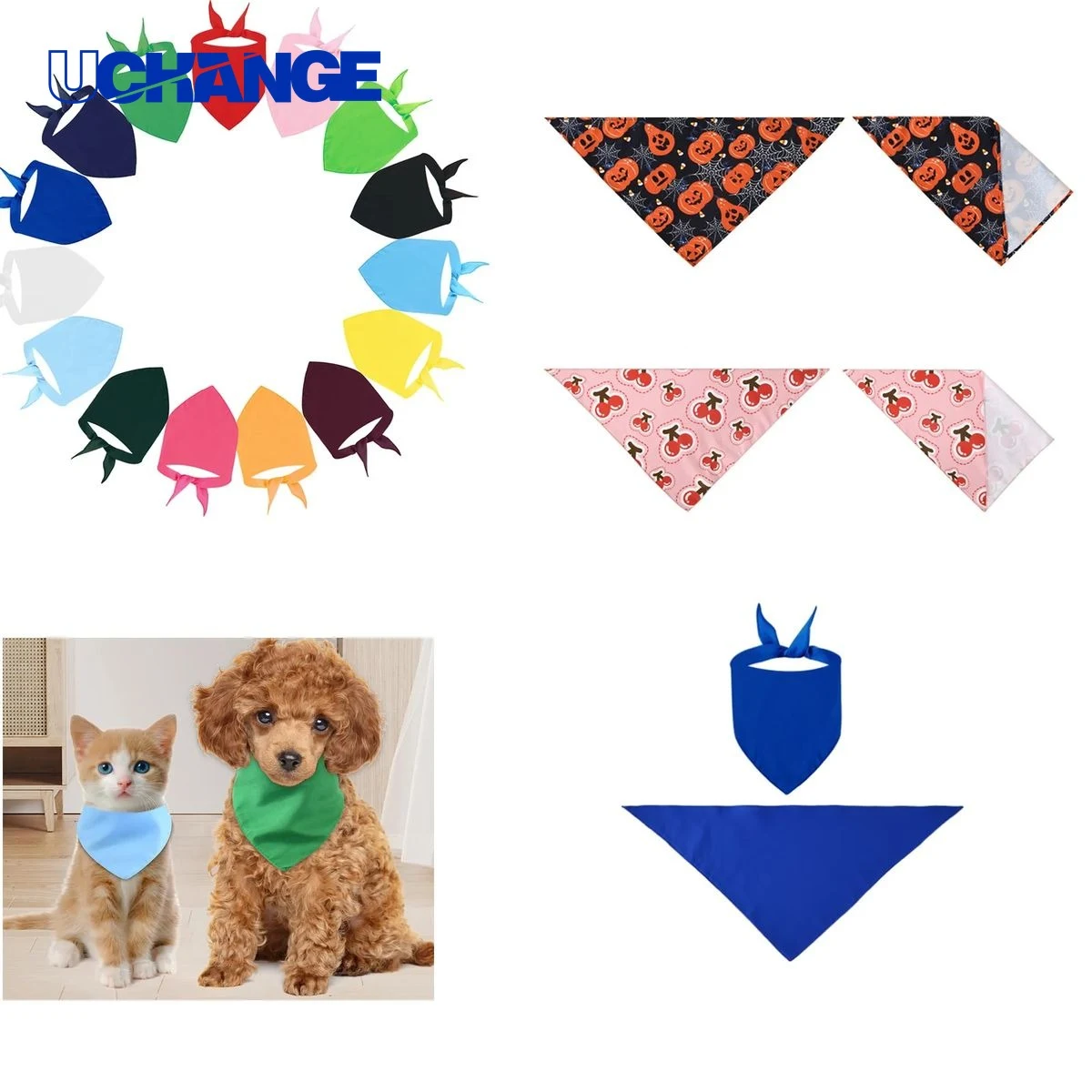 Polyester Pet Triangle Bandana Scarf for Dogs 1