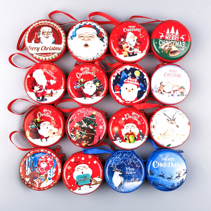 Round Christmas Mini Wallet Purse