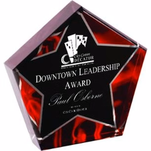 5" Red Velvet Star Acrylic Awards