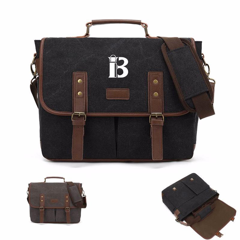 Waterproof Vintage Leather Briefcase Messenger shoulder bag