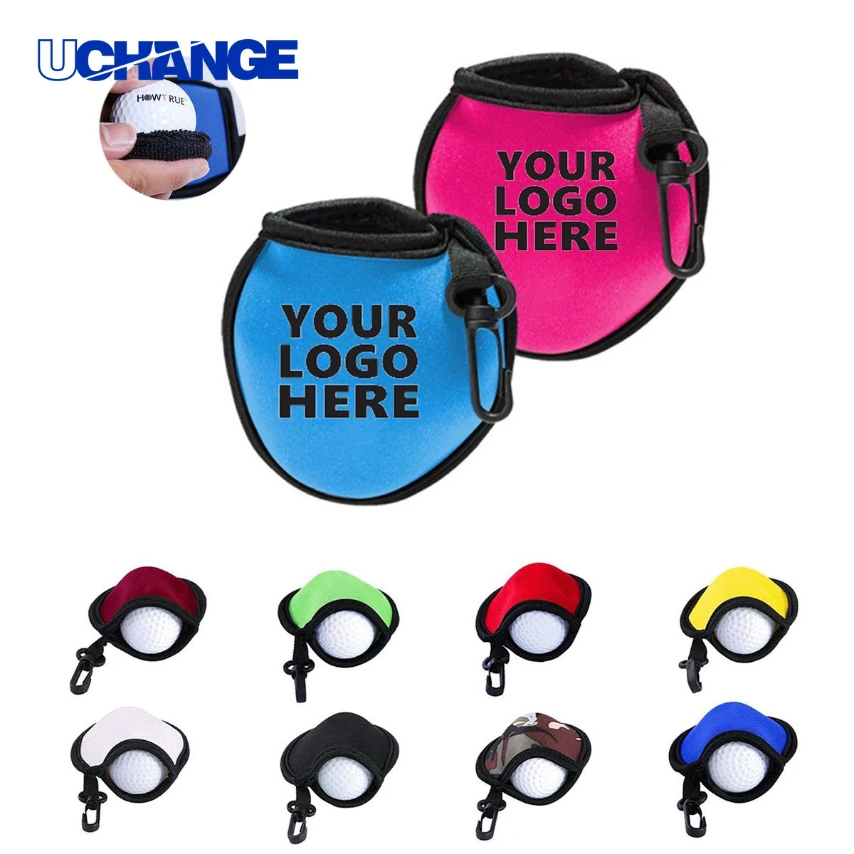 Full-Color Portable Golf Ball Cleaner Pouch 1