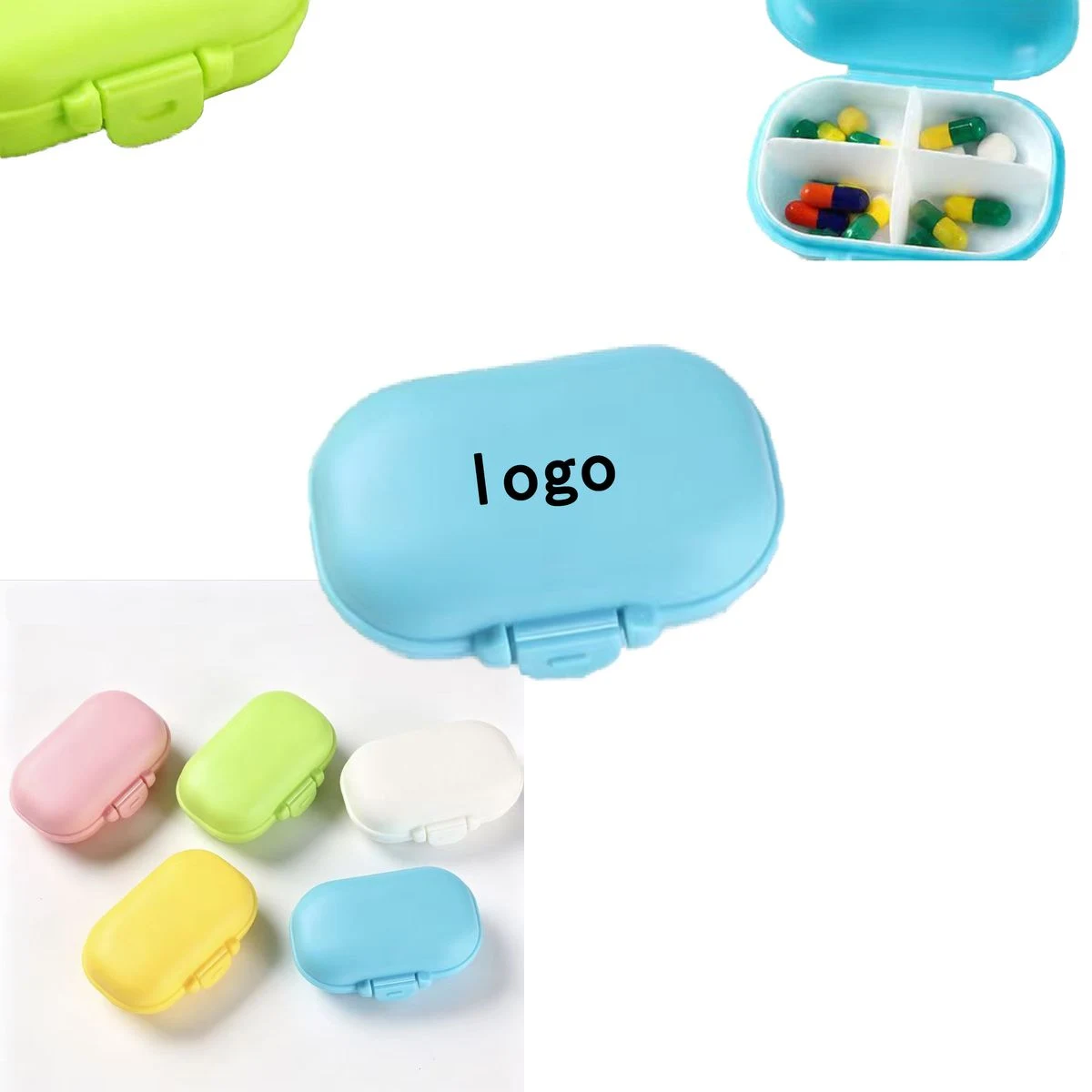Portable Divided Pill Case Custom Brand Logo 1