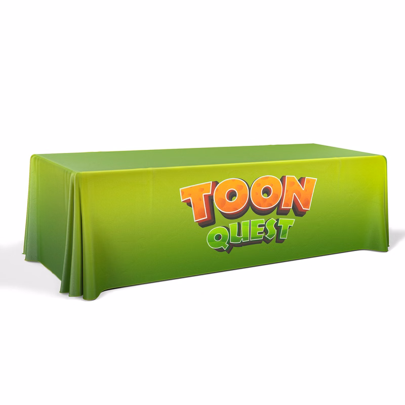 8' Premium Draped Standard Table Cover(Full Color Dye Sublimation)