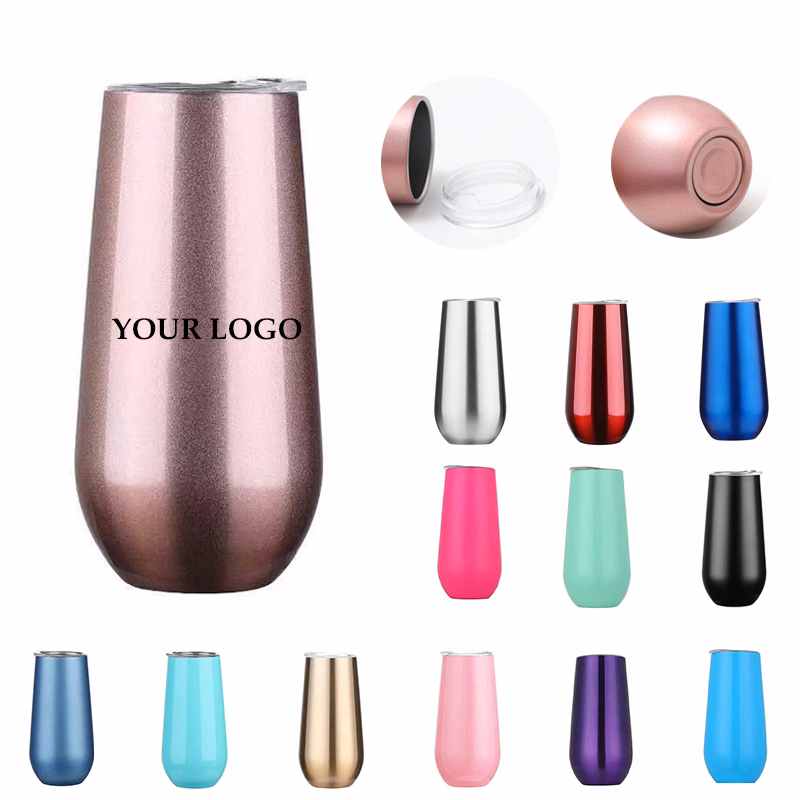 Summer 6oz Reusable Insulated Champagne Flute Wine Tumbler