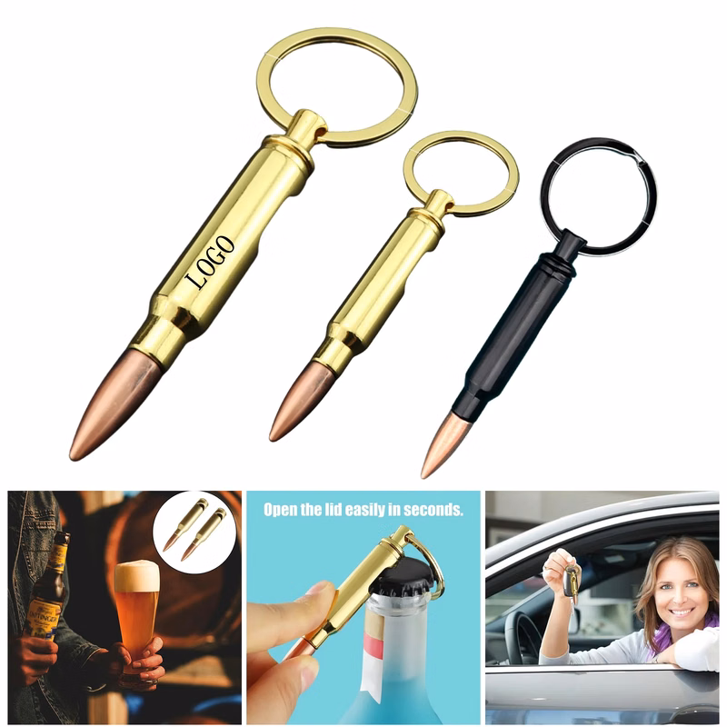Stylish Bullet Shaped Bottle Opener Keychain