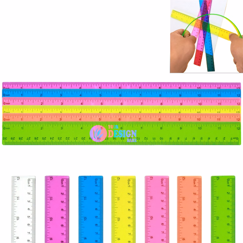11.8" Color Transparent Ruler