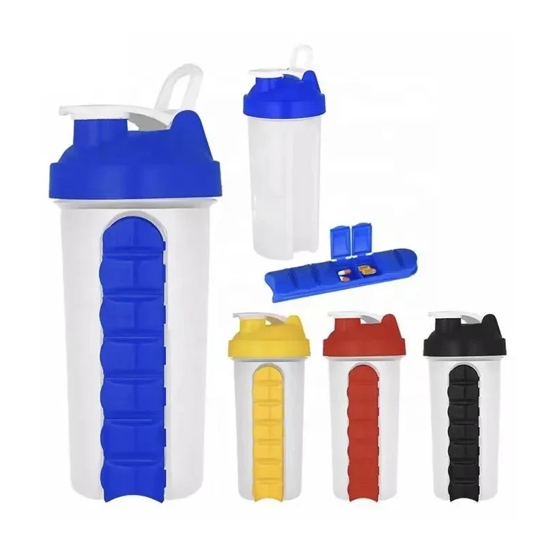 Shaker Water Bottle with Pill Box 1