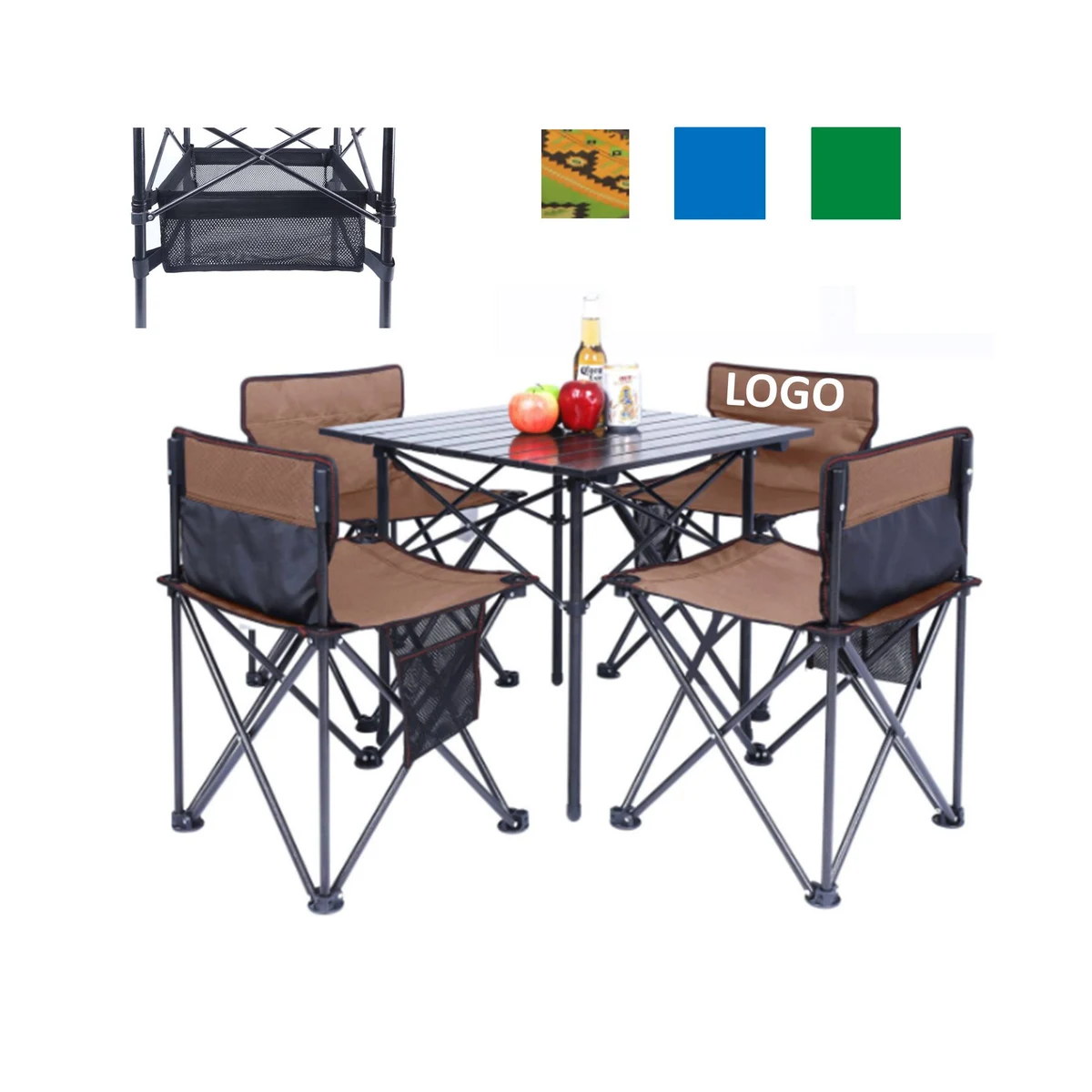 Outdoor Folding Chairs Set With Aluminum Table 1