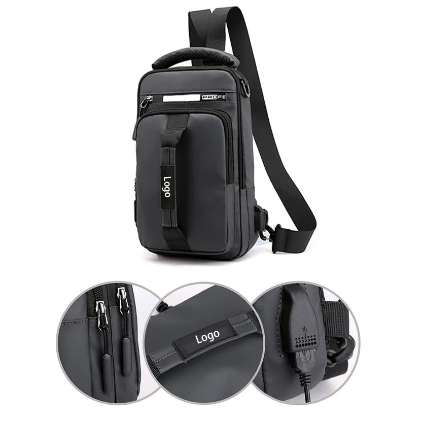 Sling Backpack with Detachable Strap and USB Port 1