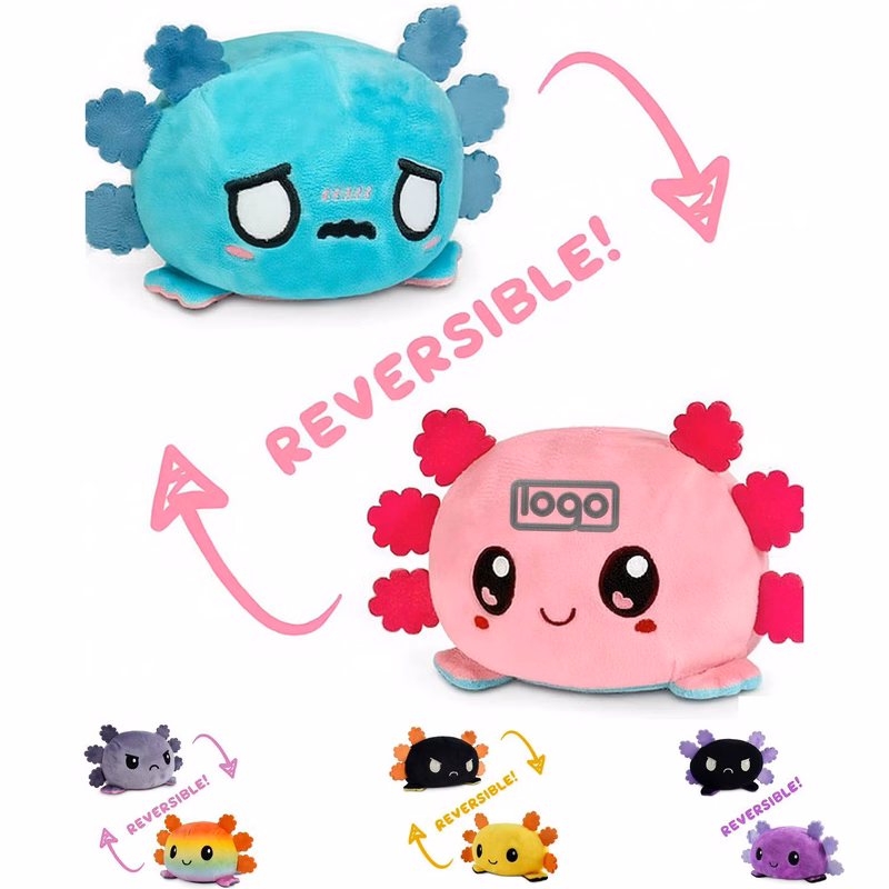 Reversible Axolotl Plush Stuffed Animal Toy