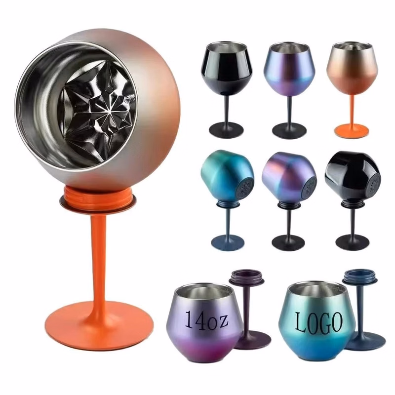 14oz Detachable Stainless Steel Wine Tumbler Cocktail Glass