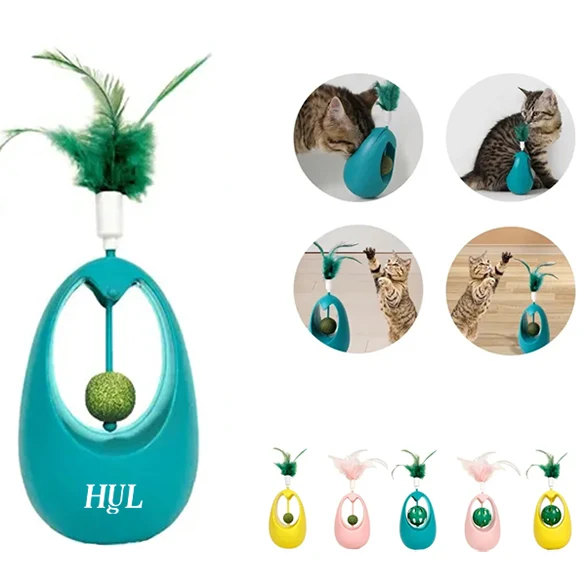 Interactive Fun Feather Tumbler Toy for Pets Play 1